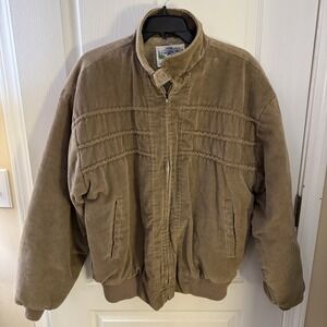 Men's Vintage Mountainhigh Outerwear Corduroy Sherpa Lined Tan Bomber Jacket